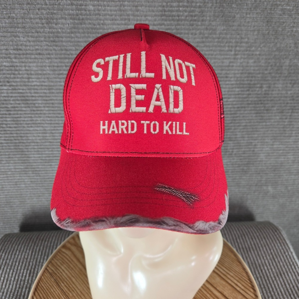 Unbranded Unisex OS Red Still Not Dead Hard To Kill Distressed Trucker Hat